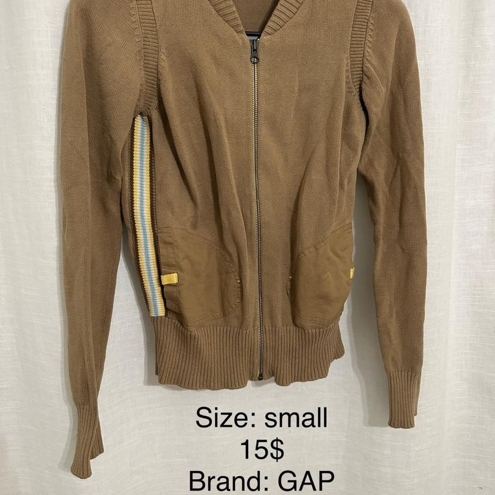 GAP Brown Zip-Up Sweater
